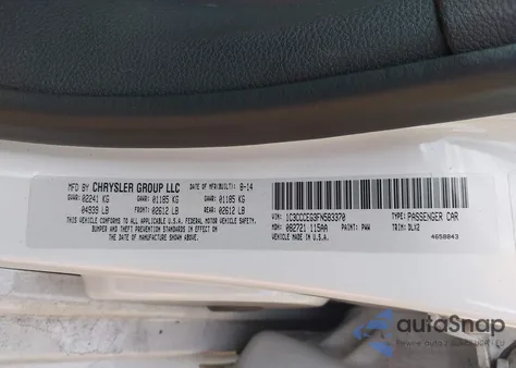2015 Chrysler 200 C from USA, damaged, VIN 1C3CCCEG3FN583370